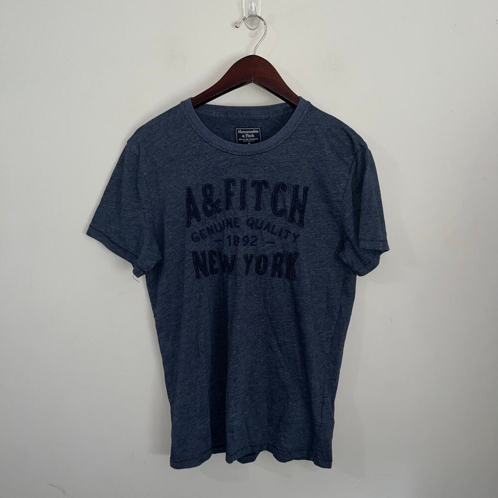 Vintage Abercrombie & Fitch Men’s Navy Blue Cotton Jersey T-Shirt Size M (0974)